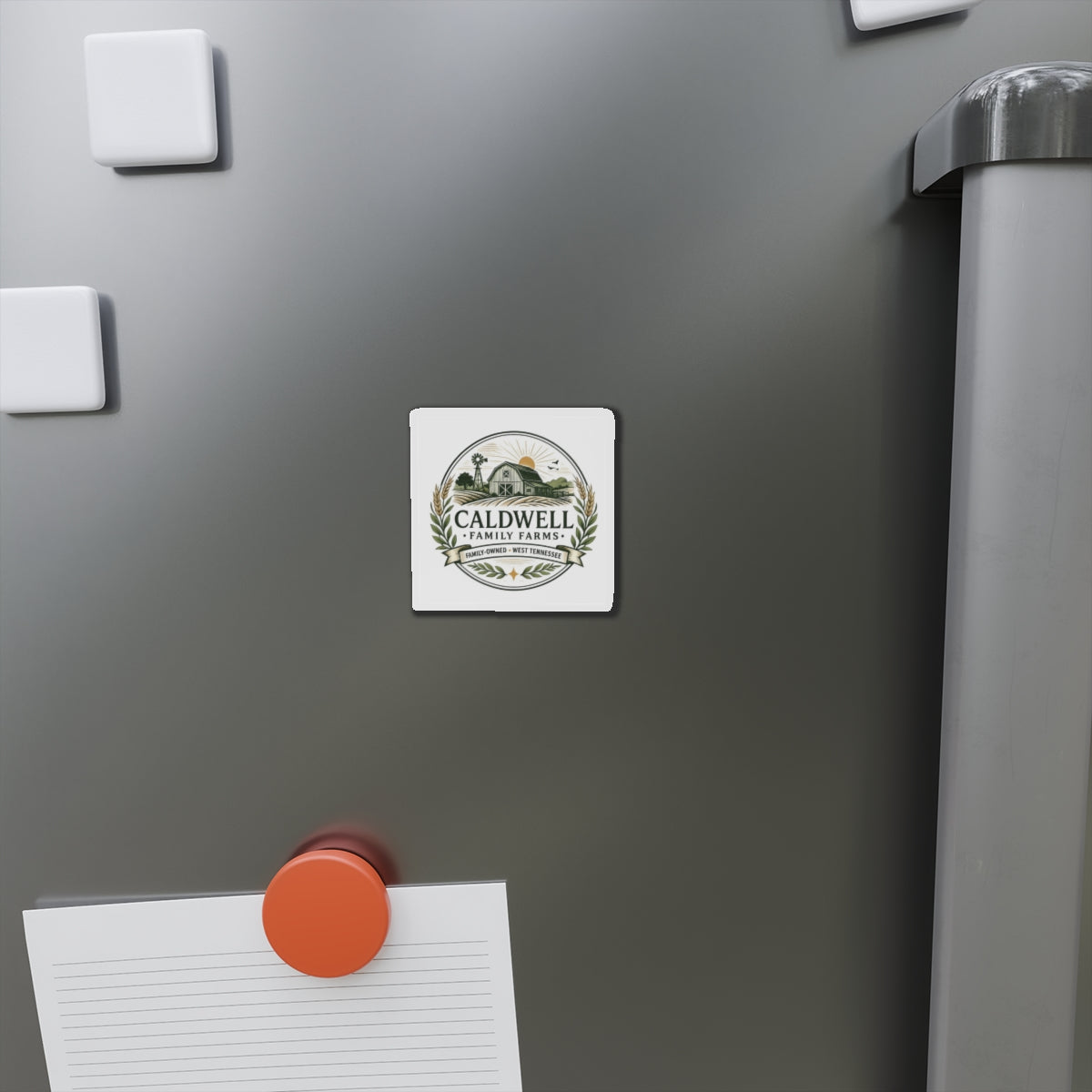 Caldwell Family Farms Die-Cut Magnet — Rustic Farmhouse Logo Magnet