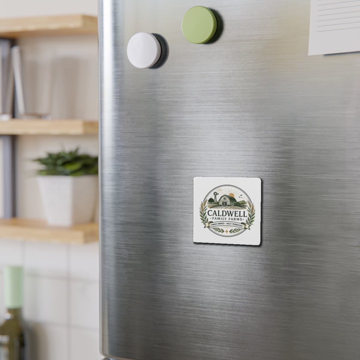 Caldwell Family Farms Die-Cut Magnet — Rustic Farmhouse Logo Magnet