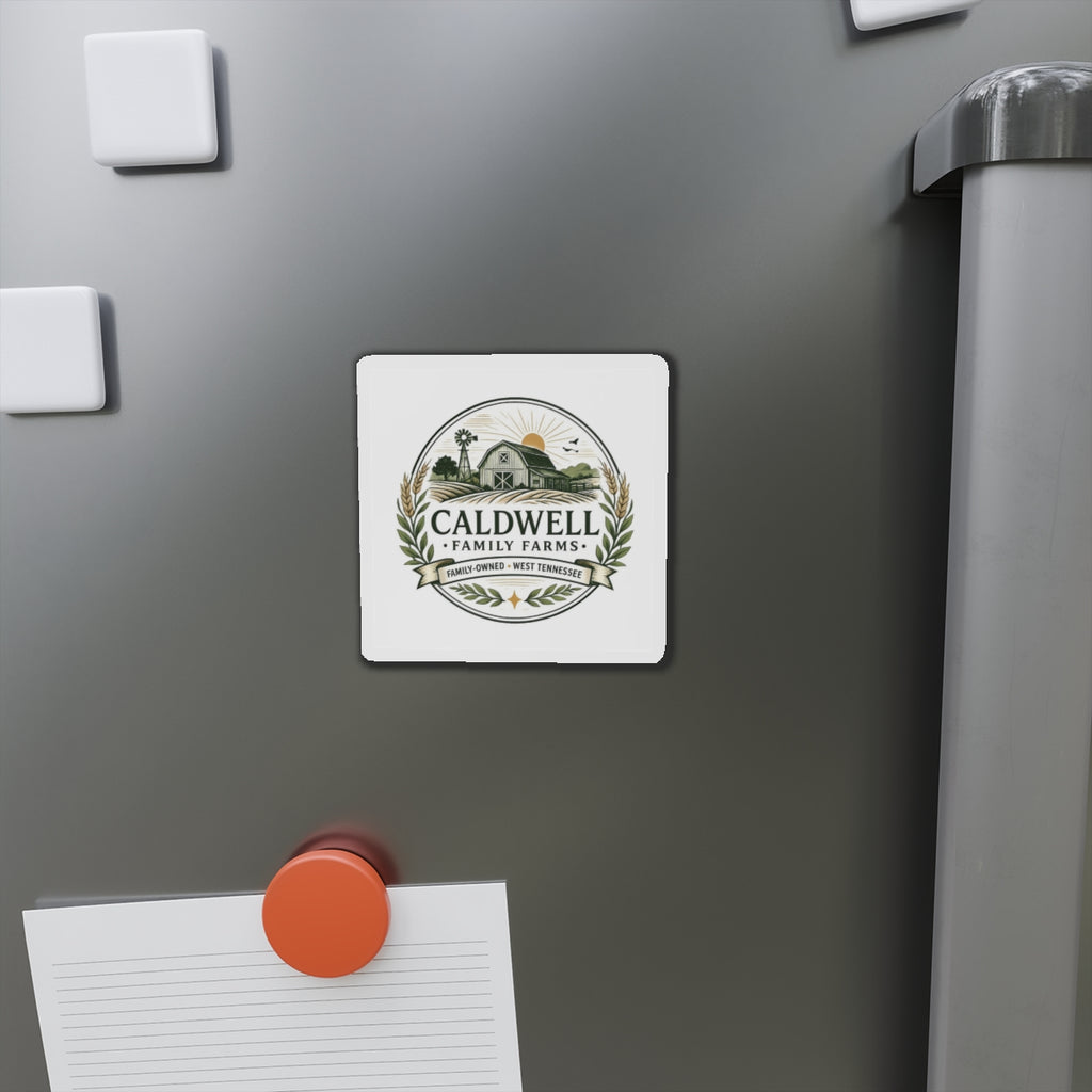 Caldwell Family Farms Die-Cut Magnet — Rustic Farmhouse Logo Magnet